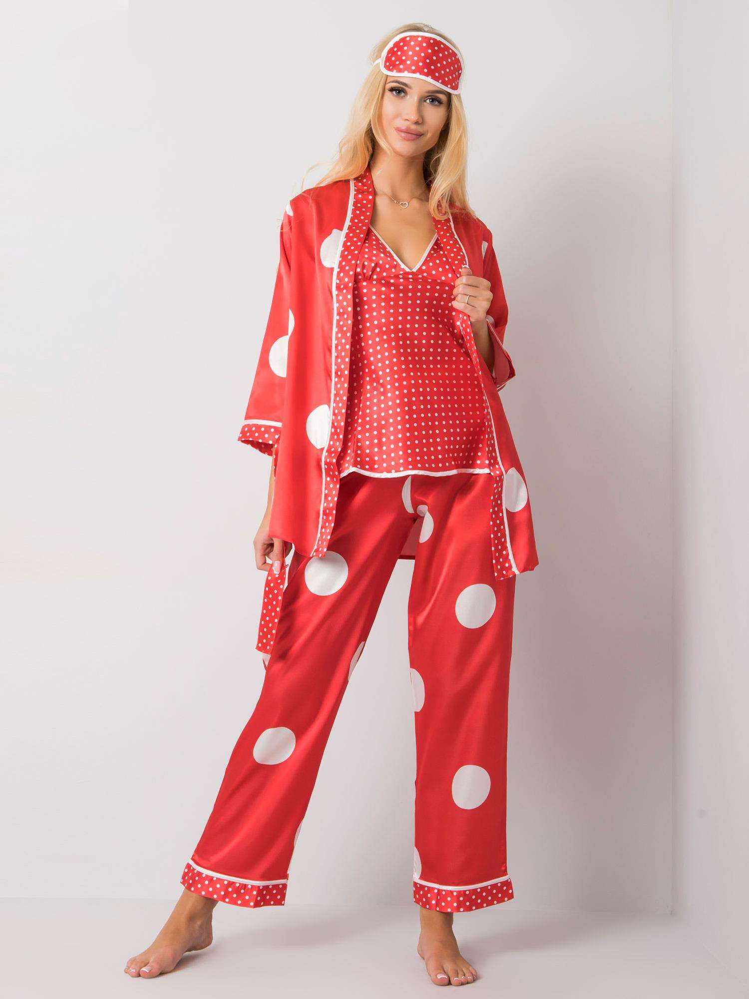 Červený štvordielny set na spanie BR-KMPL-8526-red Veľkosť: S