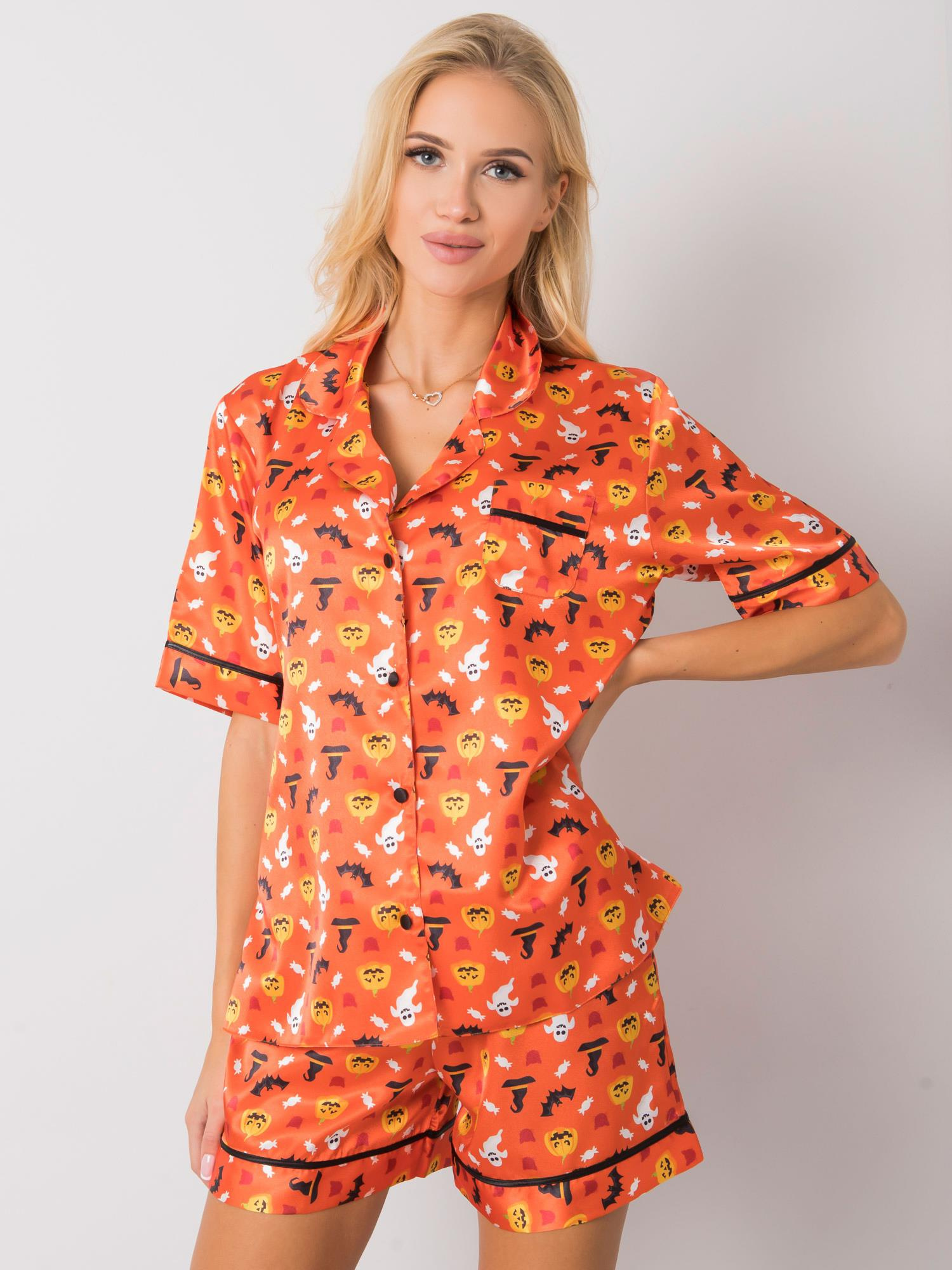 Oranžové pyžamo s motívom Halloween BR-KMPL-7048-orange Veľkosť: M