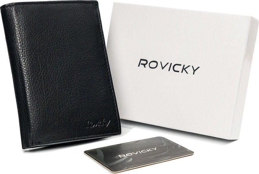Čierna pánska peňaženka Rovicky N74-PZ-CCR-RFID-BLAC Veľkosť: ONE SIZE