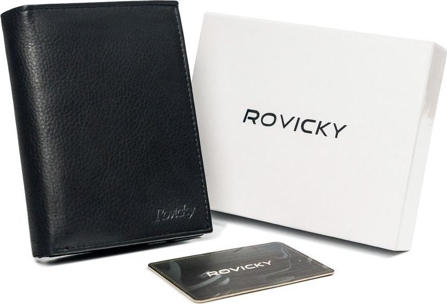 Čierna pánska peňaženka Rovicky N4-PZ-CCR-RFID-BLACK Veľkosť: ONE SIZE