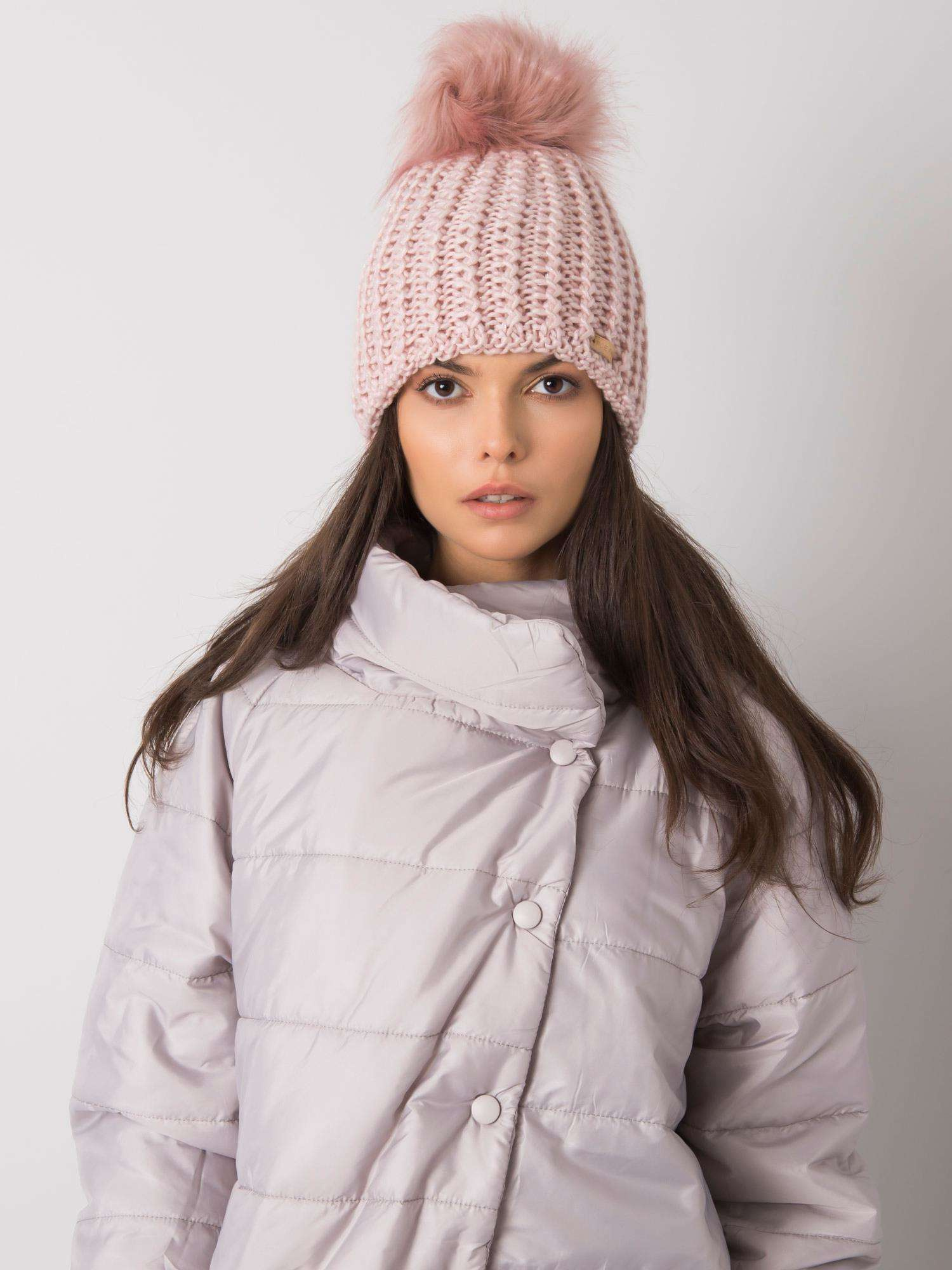 Ružová pletená čiapka JK-SK-33.17-pink Veľkosť: ONE SIZE