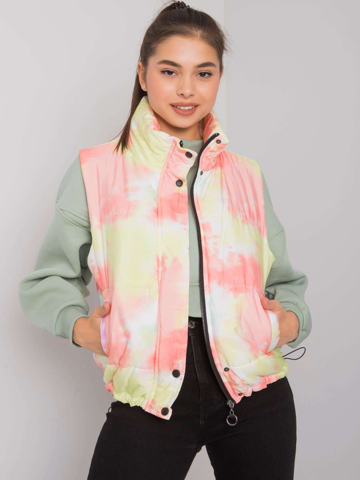 Farebná dámska prešívaná vesta DHJ-KZ-1855.30X-yellow Veľkosť: 2XL
