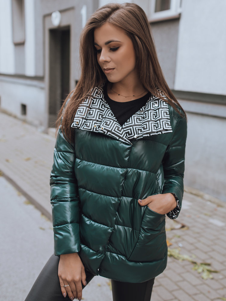 Zelená prešívaná obojstranná bunda TY2348 Veľkosť: L
