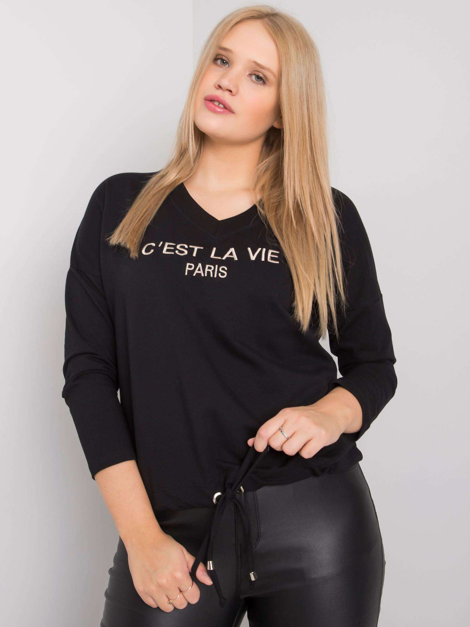 Čierna blúzka C'est La Vie -RV-BZ-7141.22-black Veľkosť: ONE SIZE