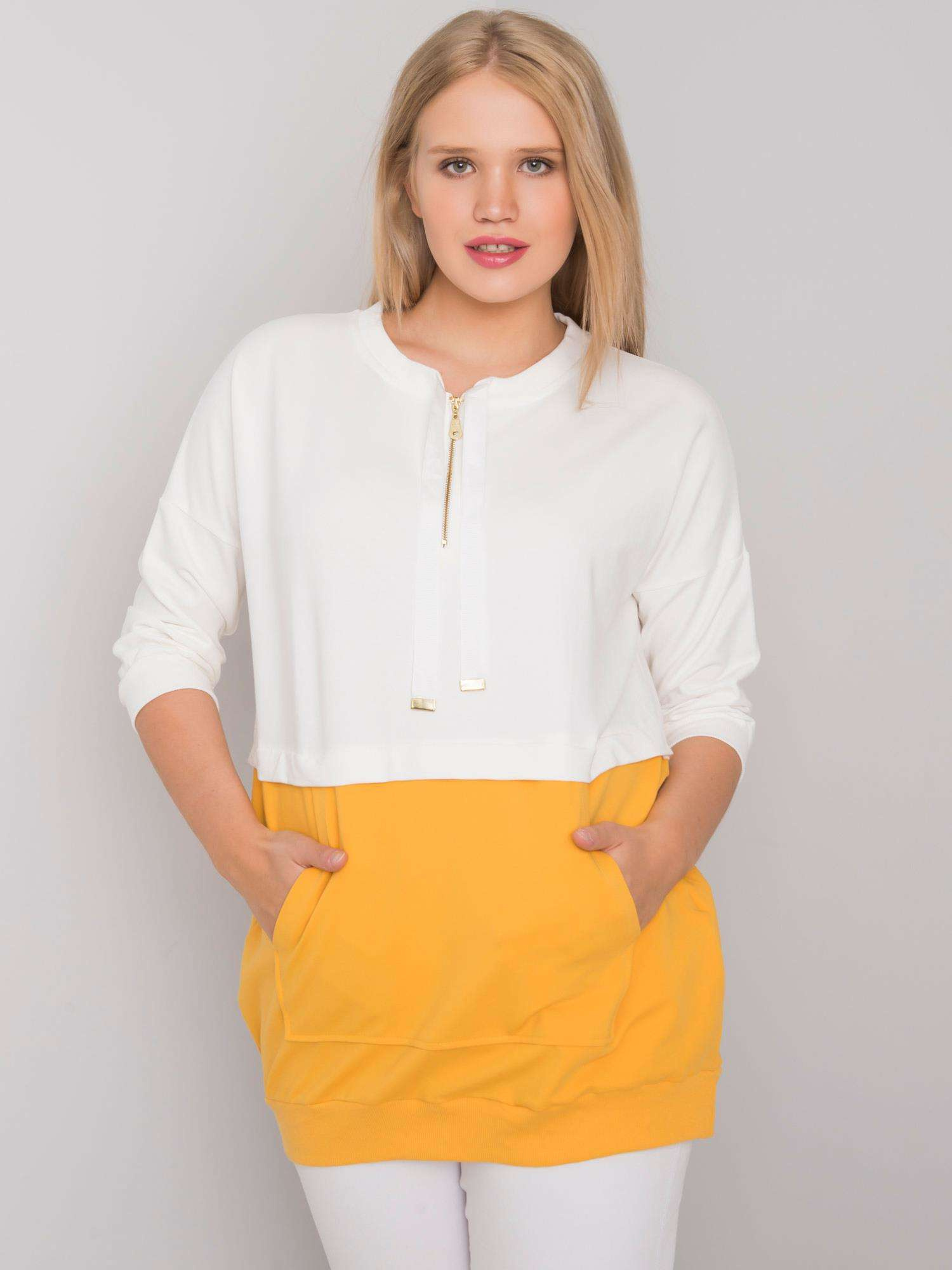 Originálna tunika Philomena - ecru / žltá RV-TU-6851.28 Veľkosť: ONE SIZE