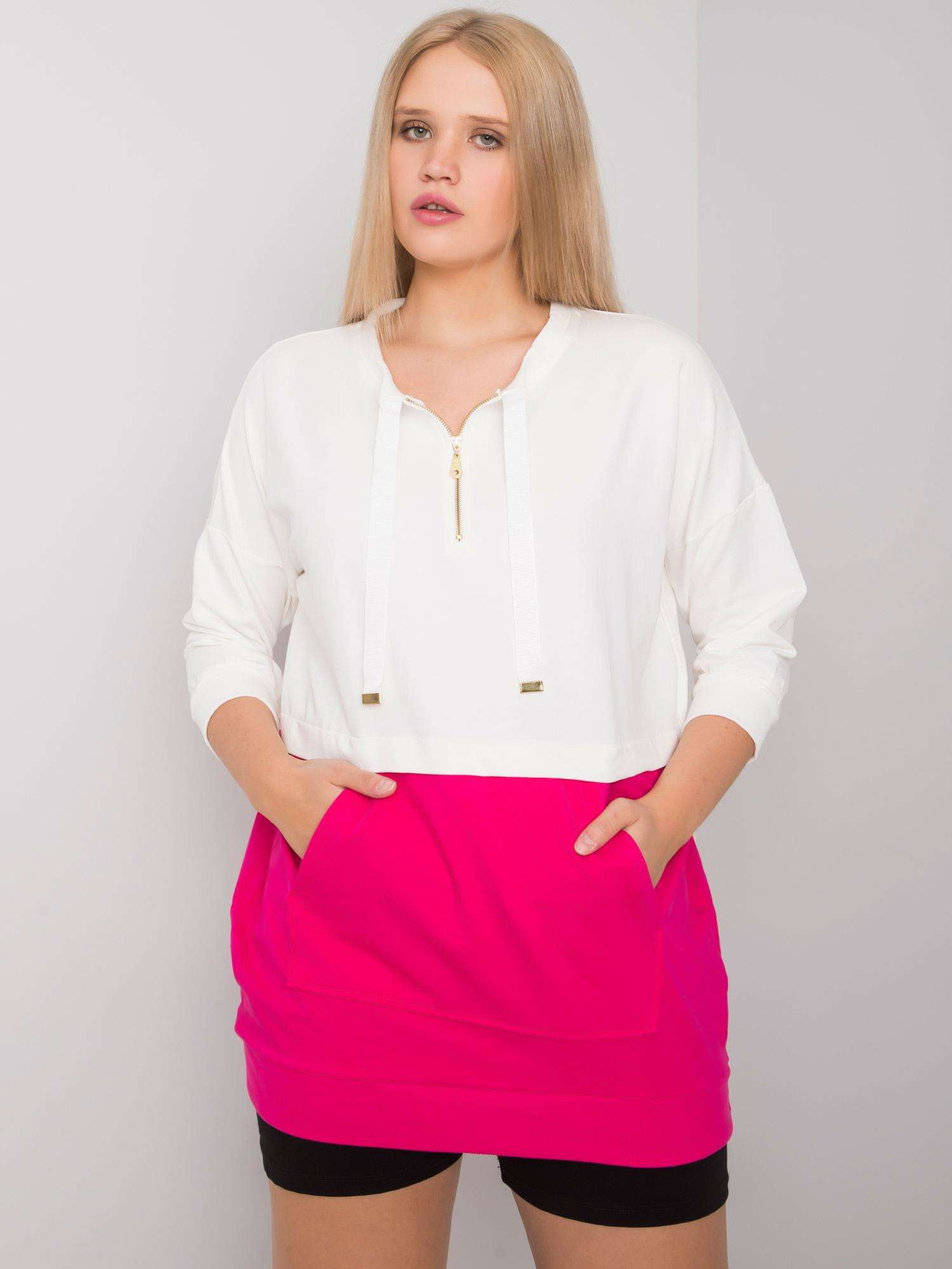 Originálna tunika Philomena - biela / fuksia RV-TU-6851.28 Veľkosť: ONE SIZE