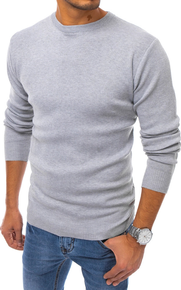 Svetlošedý pánsky sveter WX1715 Veľkosť: 2XL
