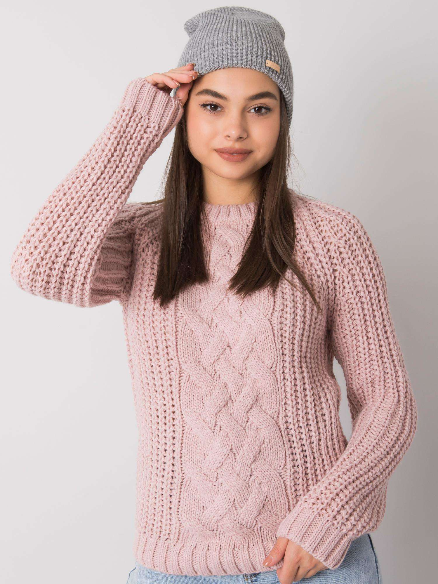 Sivá pletená dámska čiapka JK-SK-38.26X-grey Veľkosť: ONE SIZE