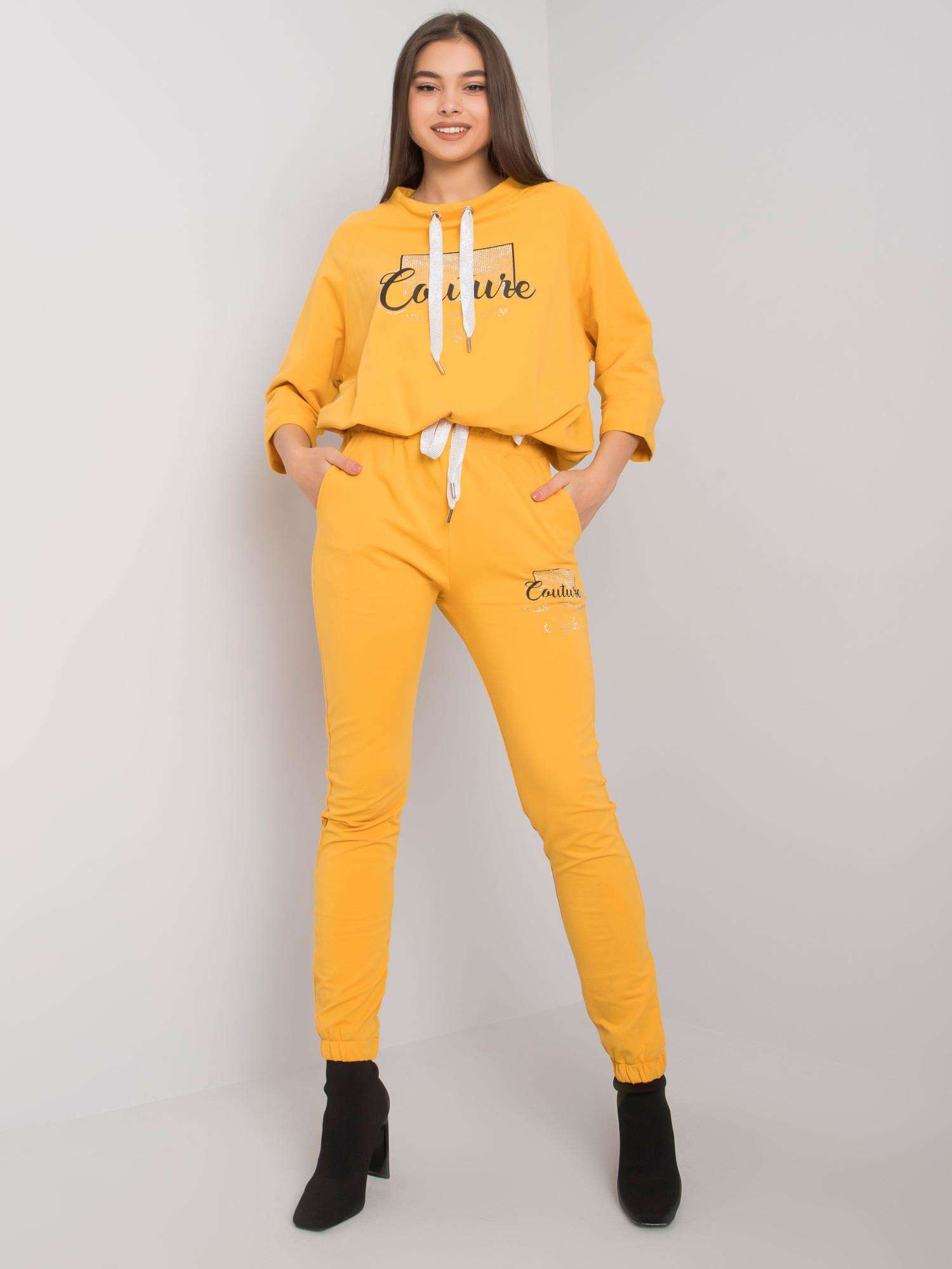 Žltý komplet Couture RV-KMPL-6819.07P-yellow Veľkosť: S/M