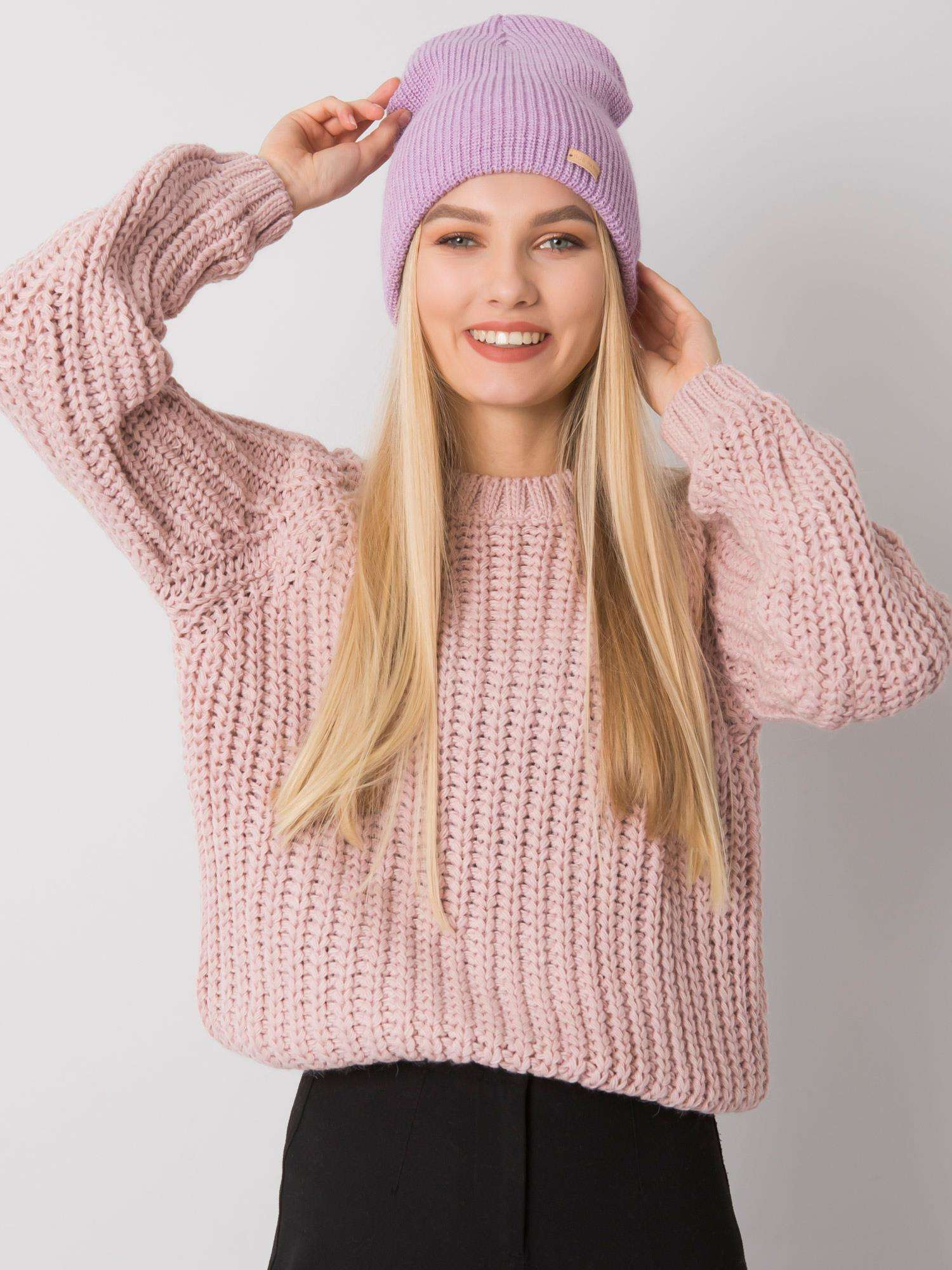 Svetlo fialová pletená dámska čiapka JK-SK-38.26X-light violet Veľkosť: ONE SIZE