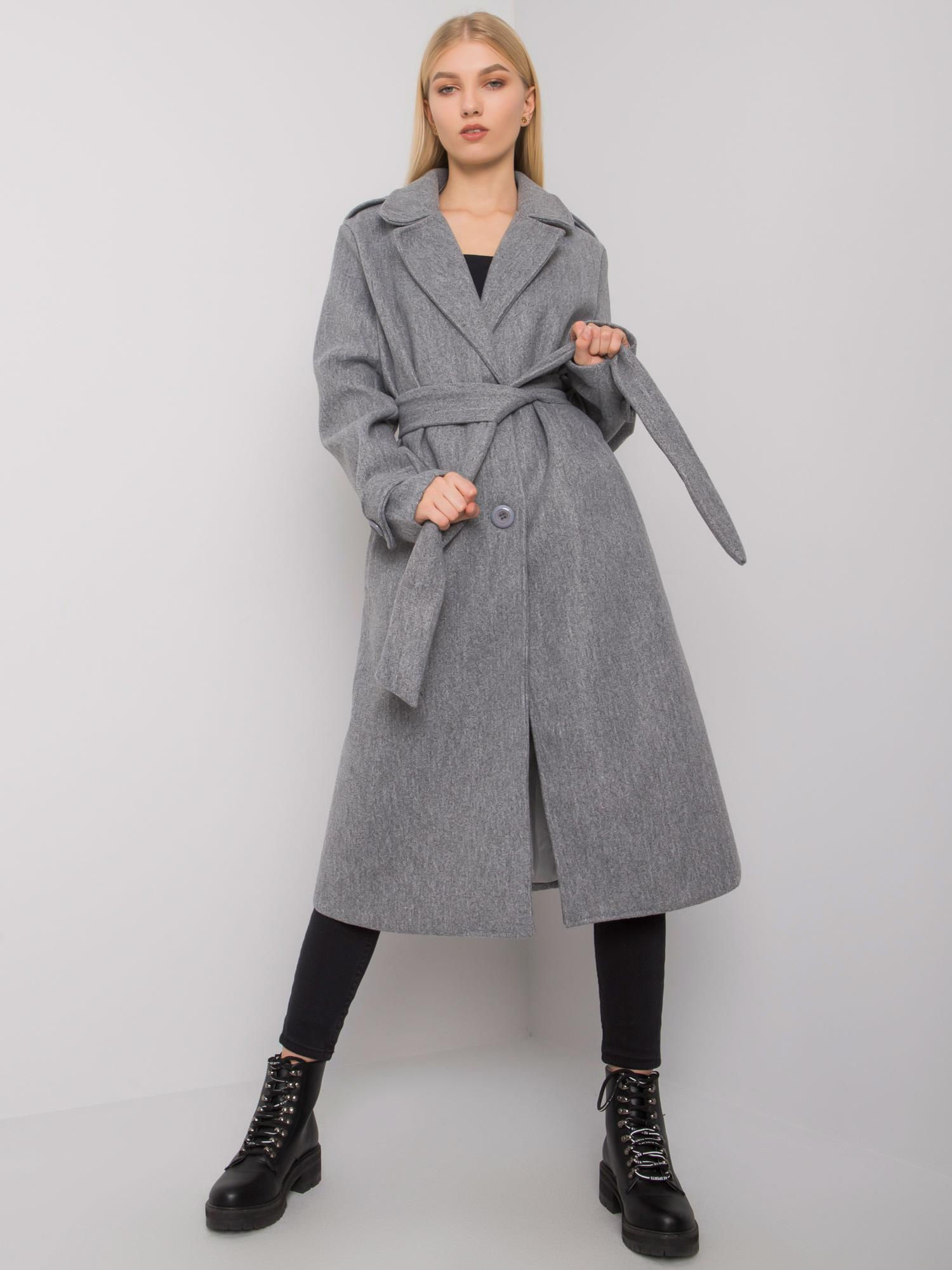 Svetlo sivý dámsky kabát TW-PL-BI-7300.35X-gray Veľkosť: ONE SIZE