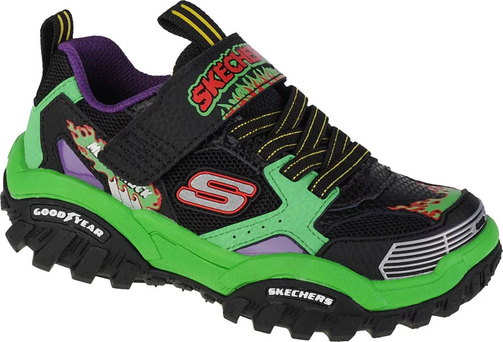 ČIERNO-ZELENÉ CHLAPČENSKÉ TENISKY SKECHERS TURBO SPEED 403760L-BKMT Veľkosť: 27