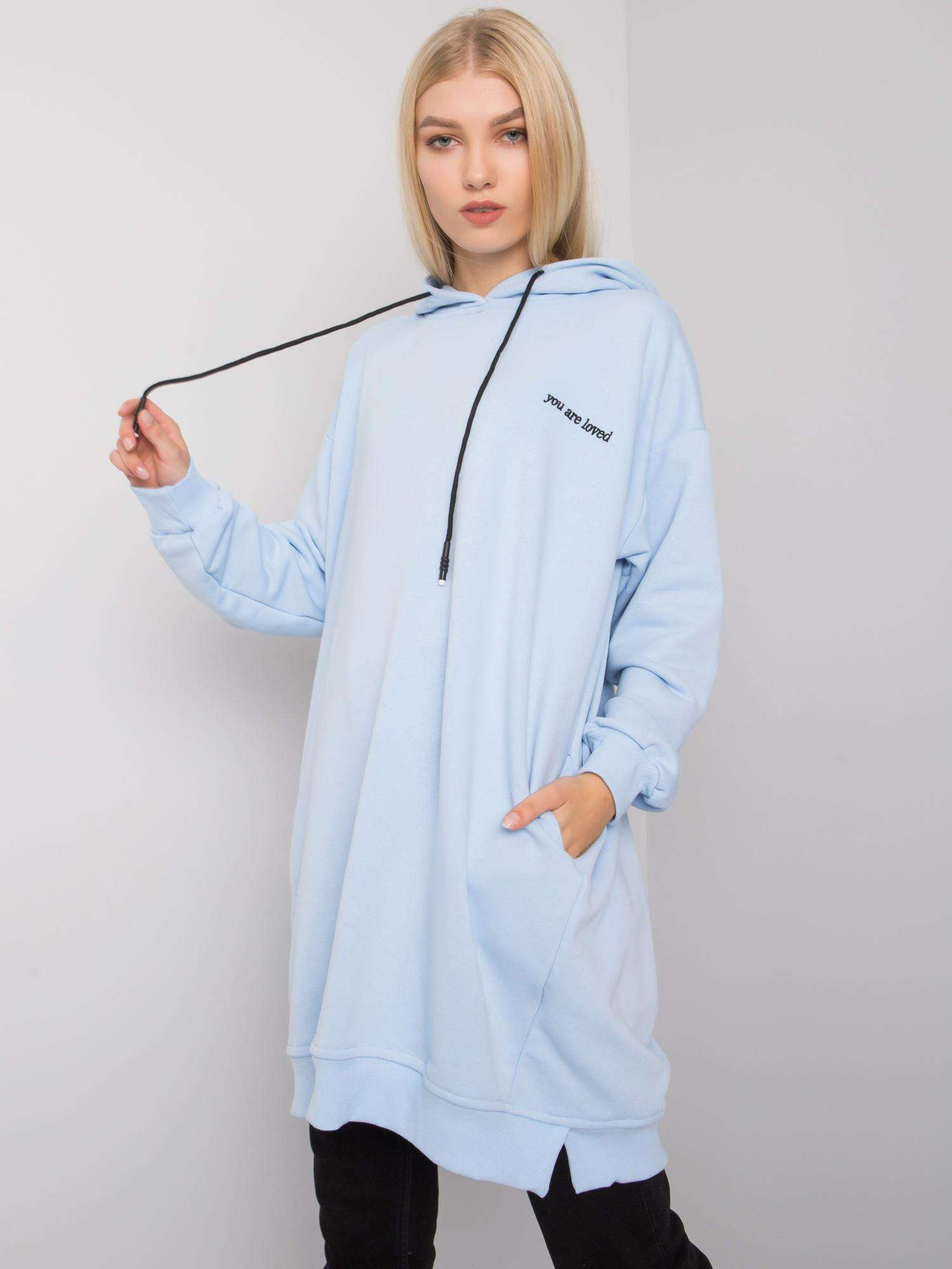 Svetlo modrá dámska mikina s vreckami RV-BL-7097.26-light blue Veľkosť: ONE SIZE