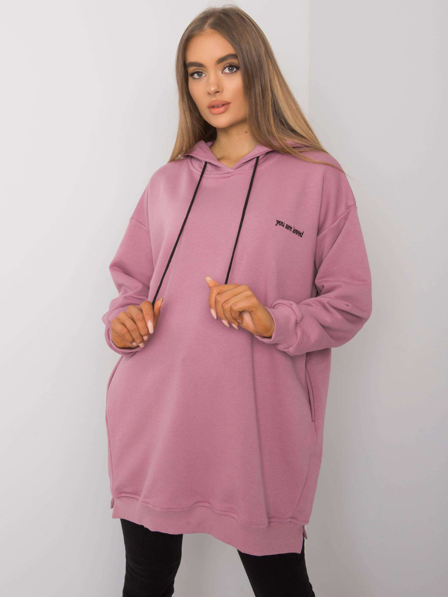 Tmavo ružová mikina You Are Loved RV-BL-7097.26-pink Veľkosť: ONE SIZE