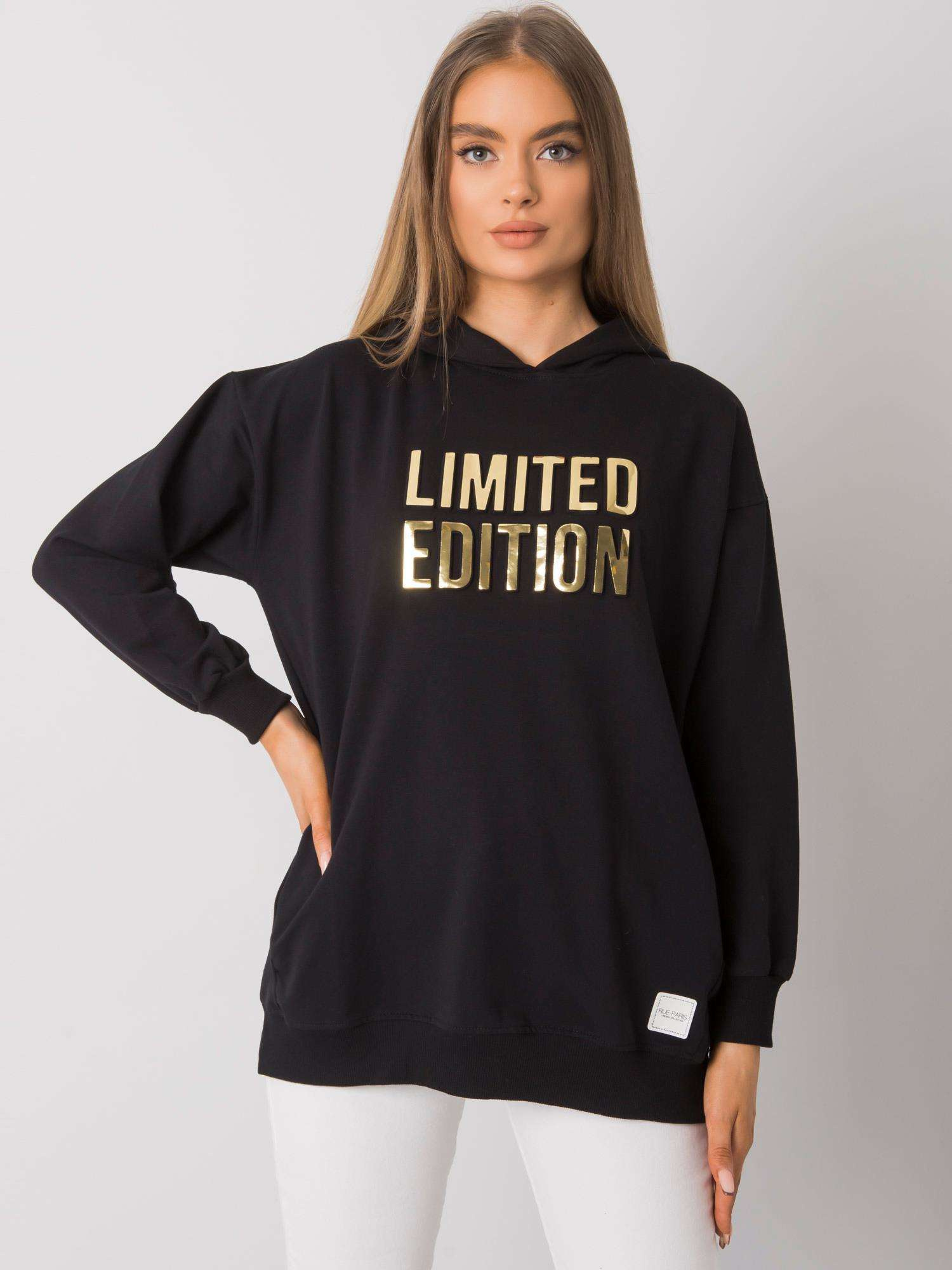 Čierna dámska mikina s nápisom RV-BL-7211.24P-black Veľkosť: S/M