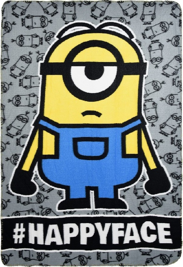 FLEECOVÁ DEKA MINIONS 100X150 CM - ŠEDÁ Veľkosť: ONE SIZE