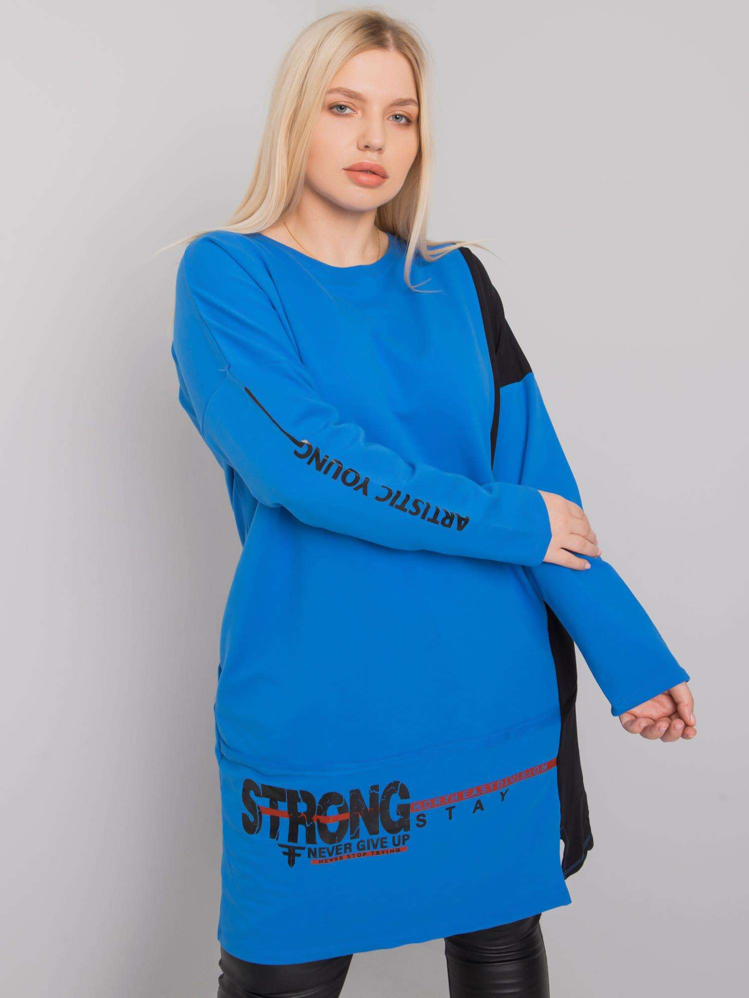 Modrá tunika s potlačou a pruhom RV-TU-7222.80P-blue Veľkosť: ONE SIZE