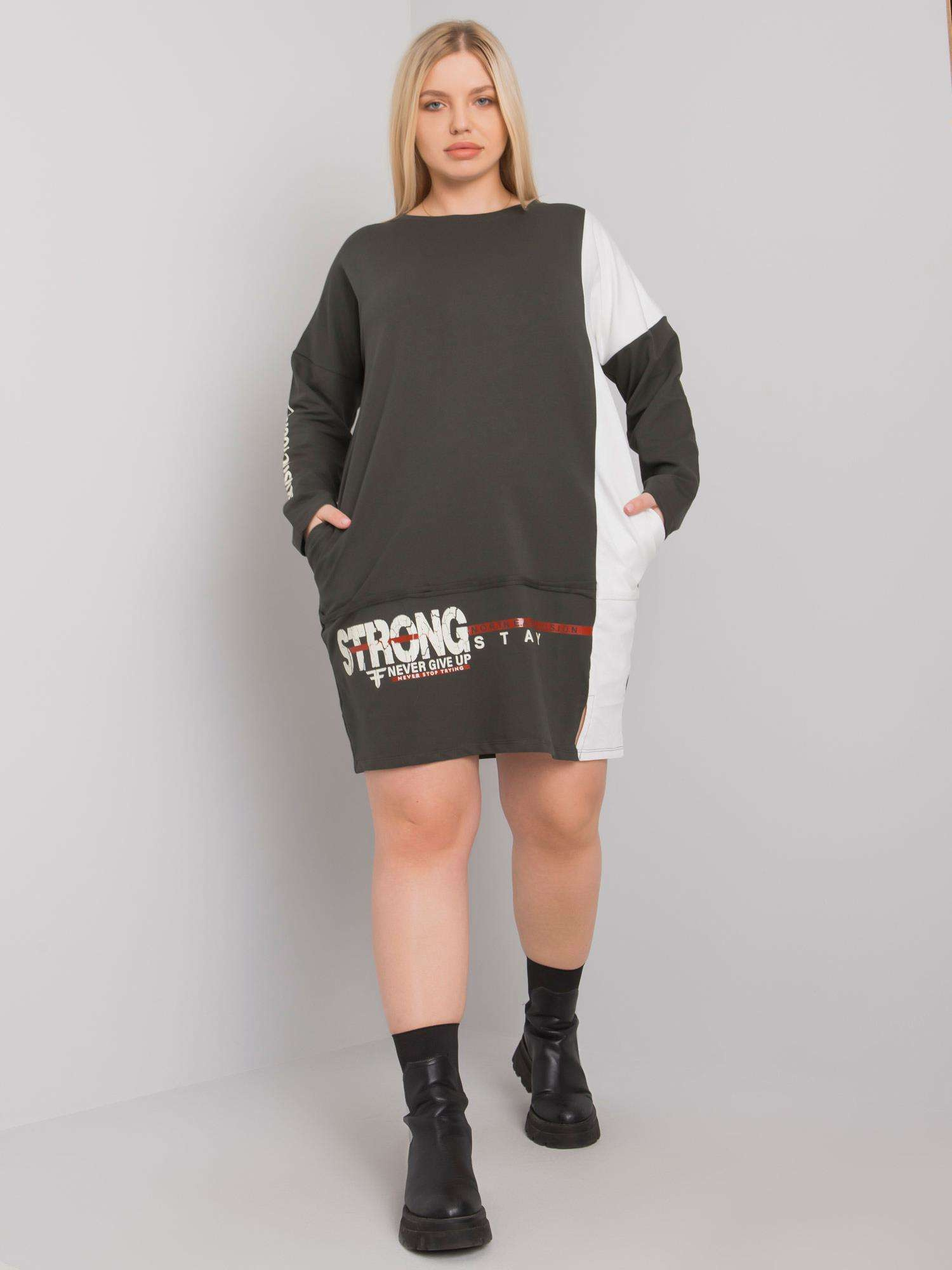 Khaki tunika s potlačou a pruhom RV-TU-7222.80P-khaki Veľkosť: ONE SIZE
