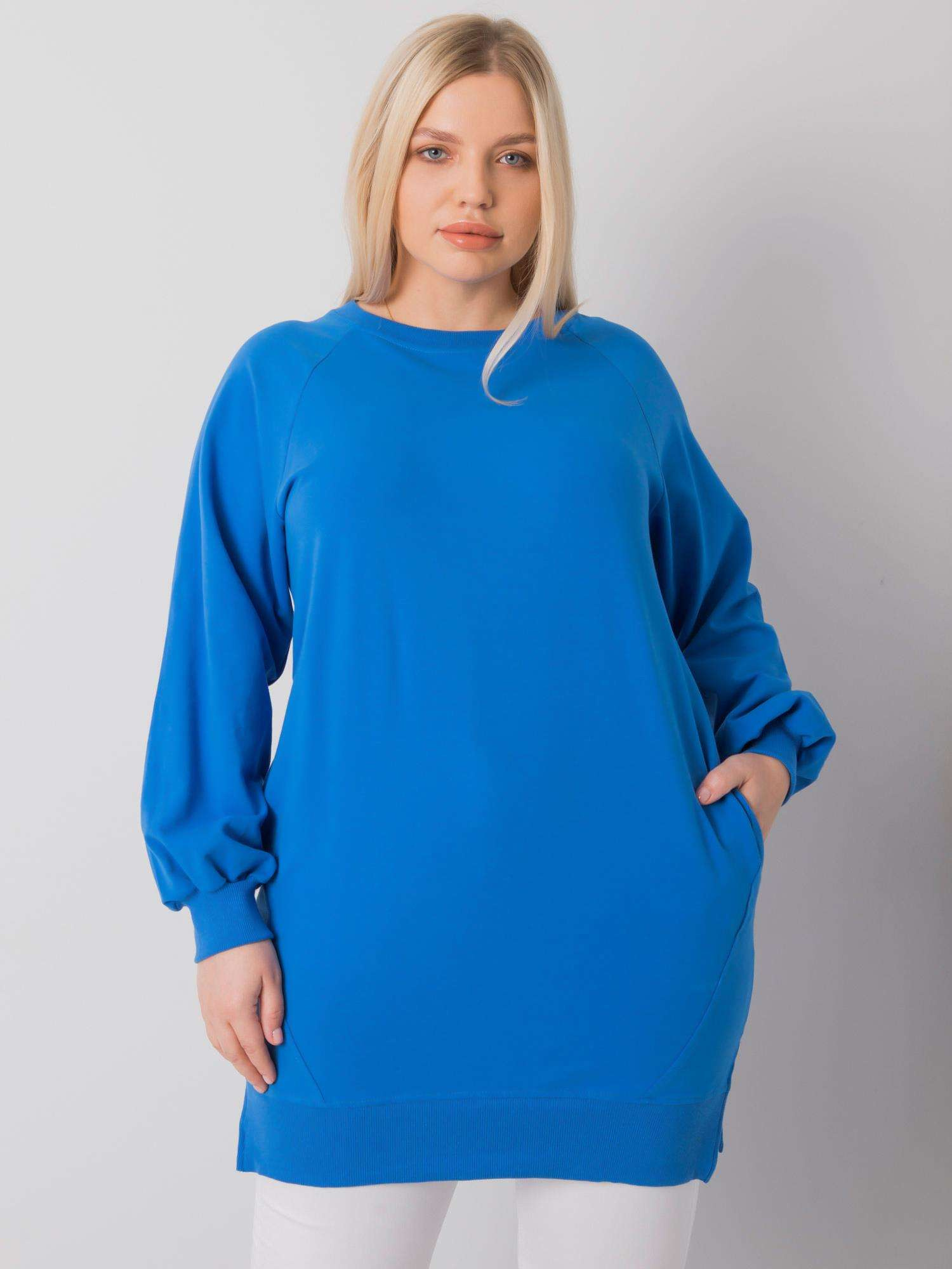 Modré dámske tričko s vreckami RV-BZ-7227.95-blue Veľkosť: ONE SIZE