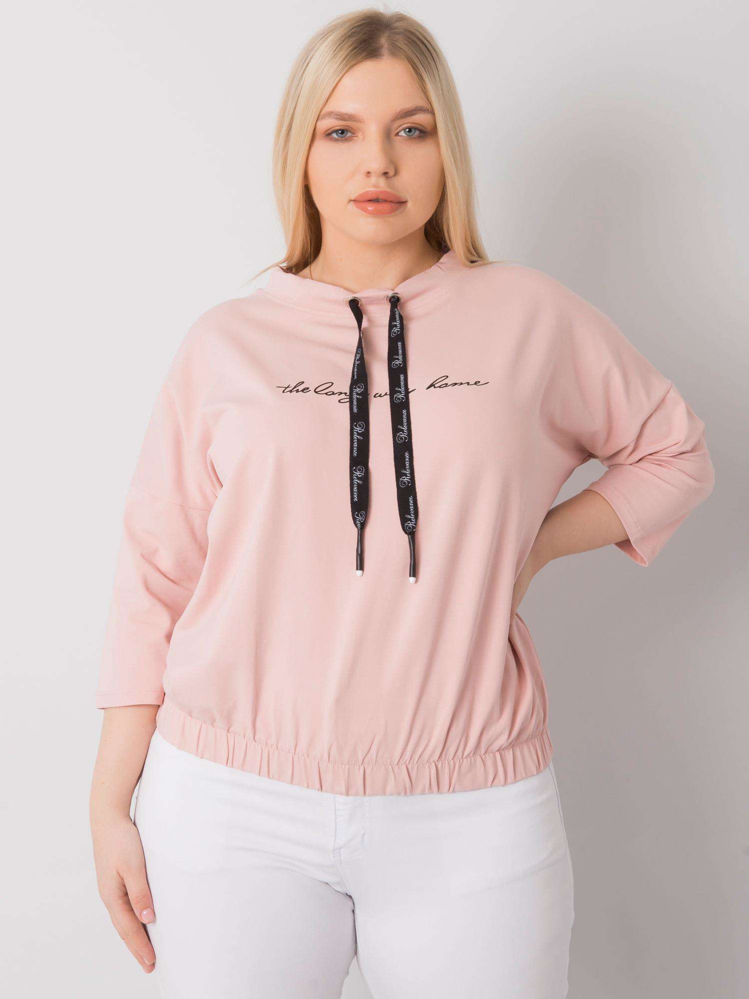 SVETLORUŽOVÉ DÁMSKE TRIČKO S NÁPISOM RV-BZ-7122.92-PINK Veľkosť: ONE SIZE