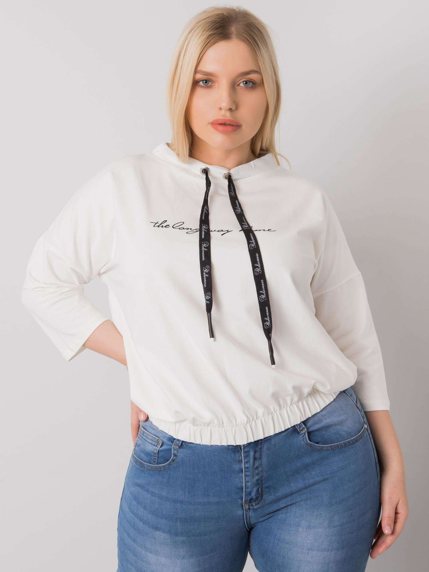 Smotanové dámske tričko s nápisom RV-BZ-7122.92-ecru Veľkosť: ONE SIZE