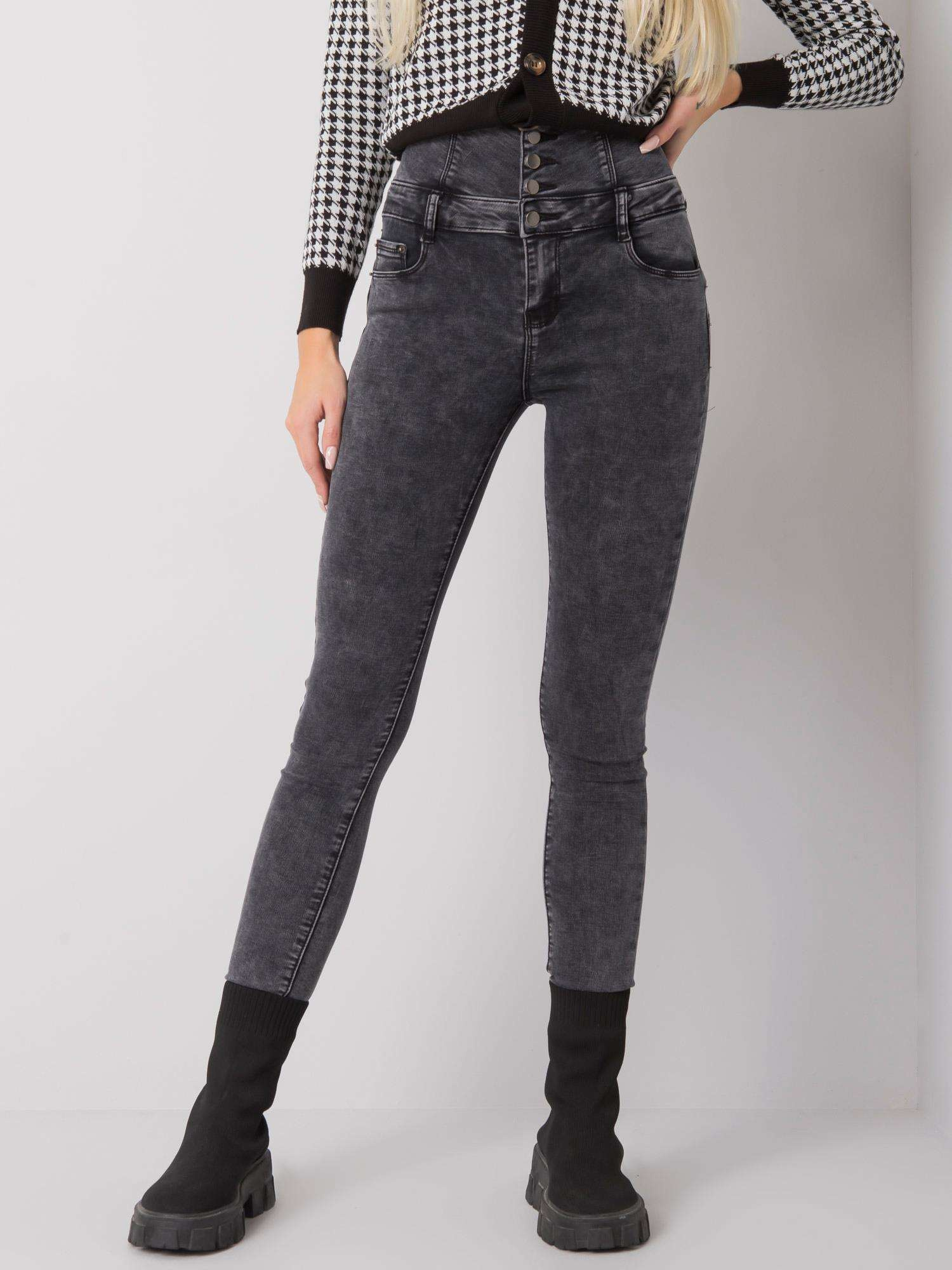 Tmavosivé dámske skinny džínsy NM-SP-L56.71-gray Veľkosť: XS