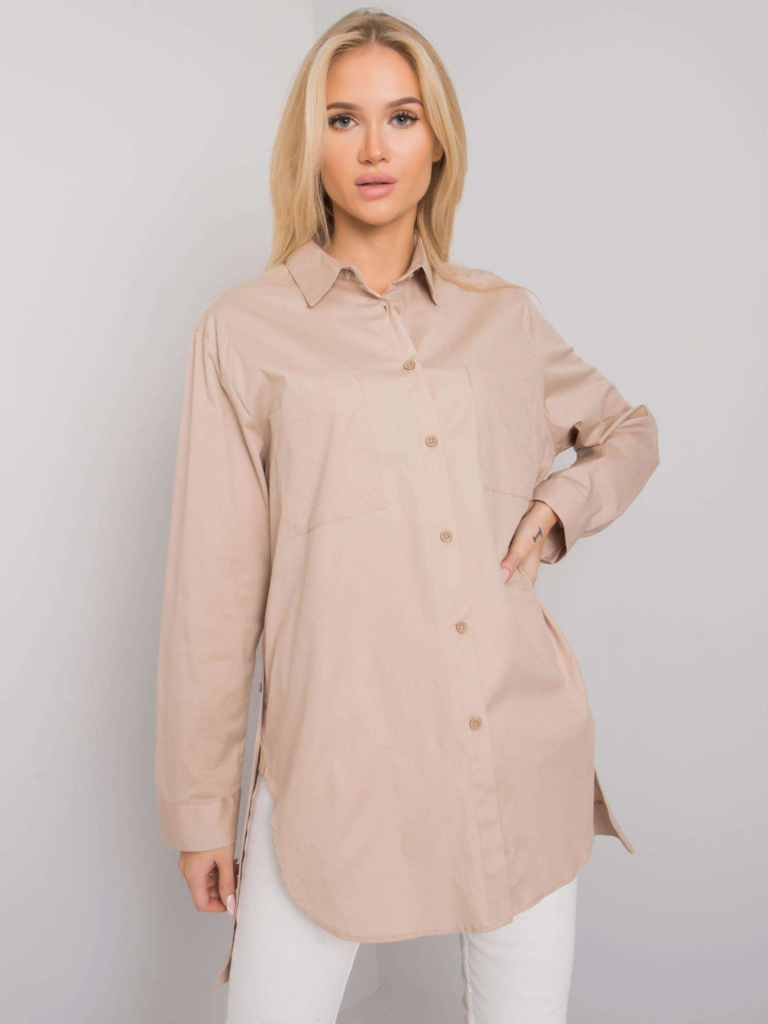 Béžová dámska košeľa EM-KS-001.46-beige Veľkosť: ONE SIZE