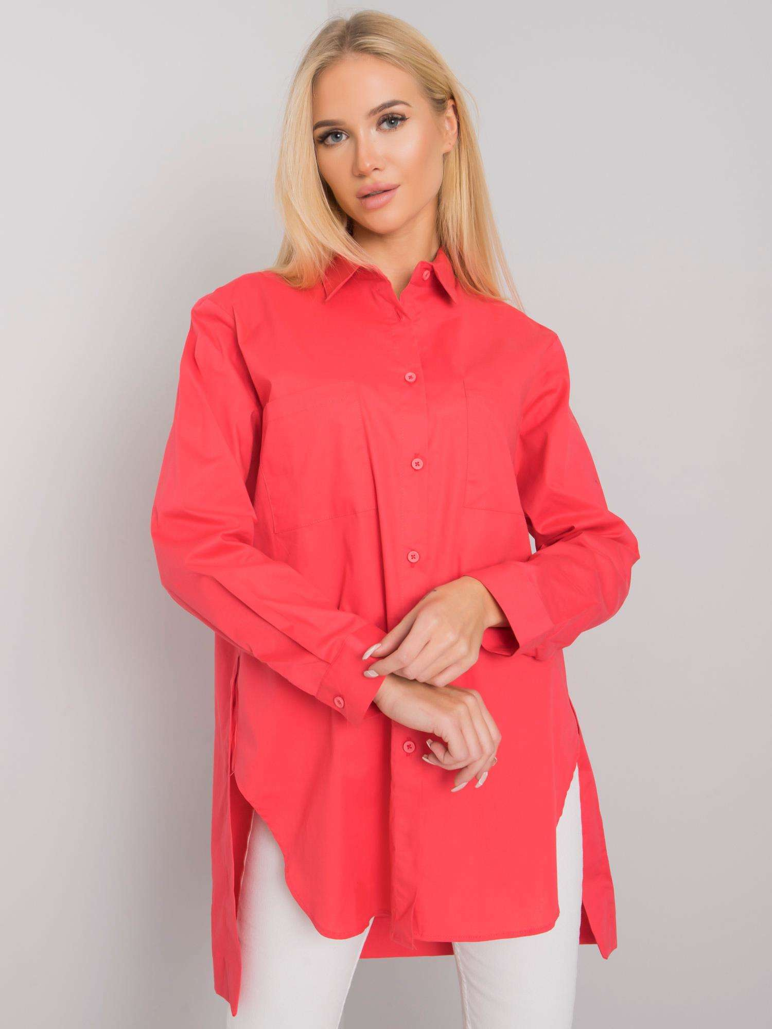 Koralová dámska košeľa EM-KS-001.46-coral red Veľkosť: ONE SIZE