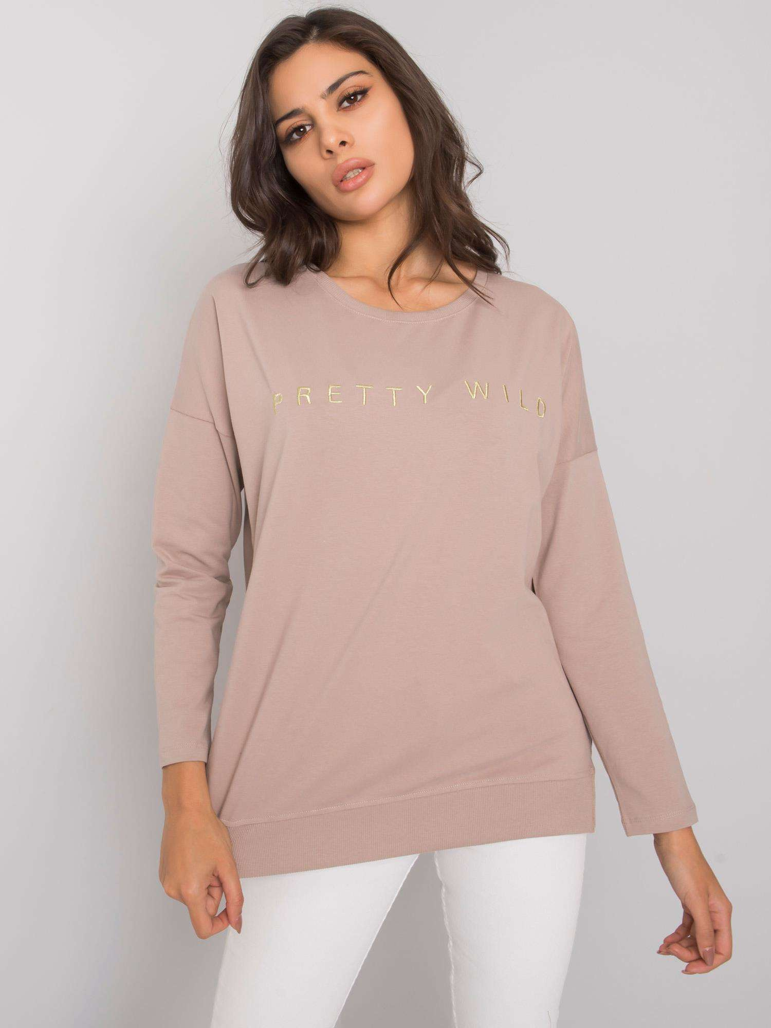 Béžové tričko Pretty Wild RV-BZ-7193.13P-beige Veľkosť: S/M