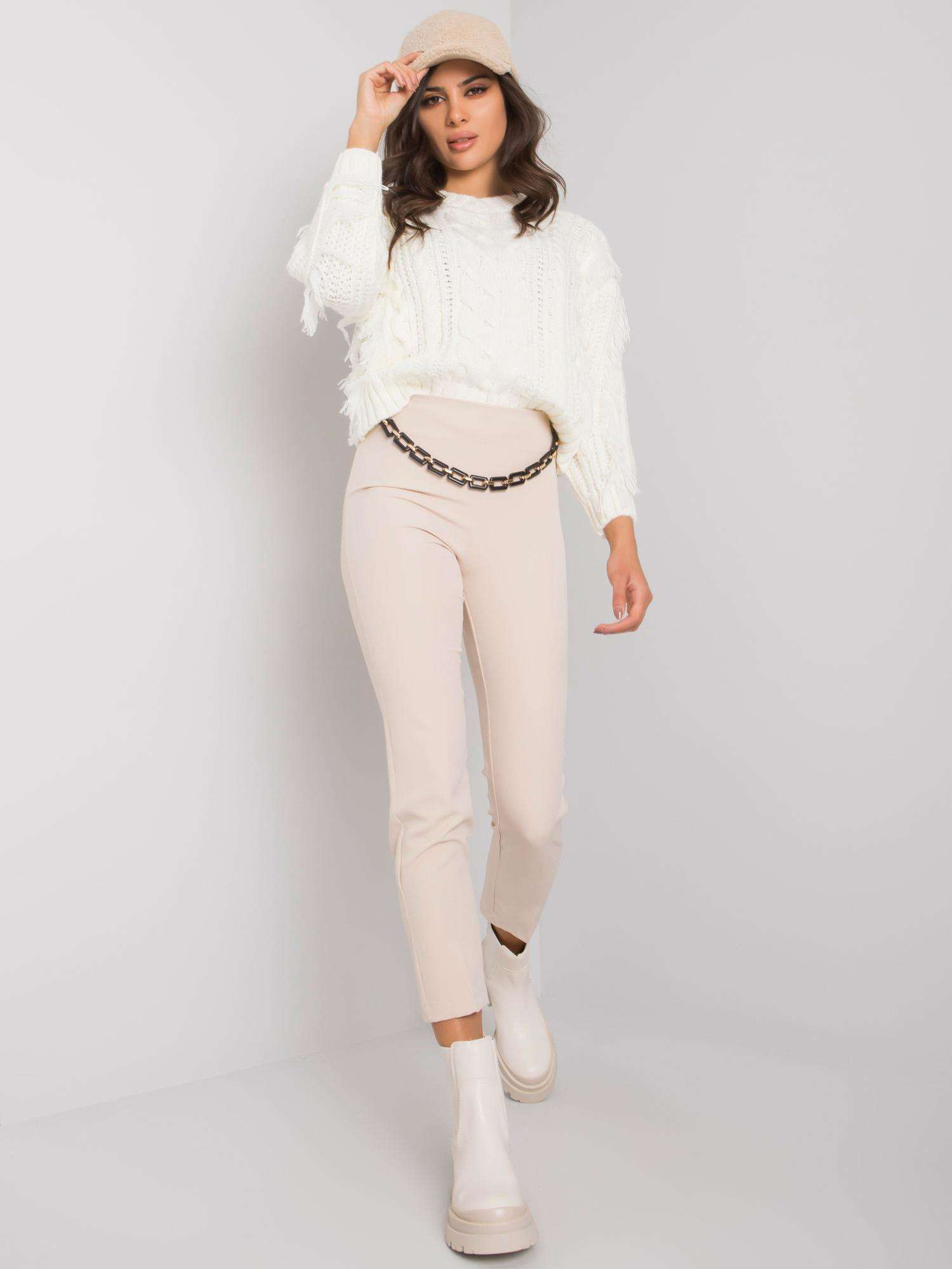 Béžové úzke elegantné nohavice -LC-SP-21Y-5015.64P-beige Veľkosť: 36