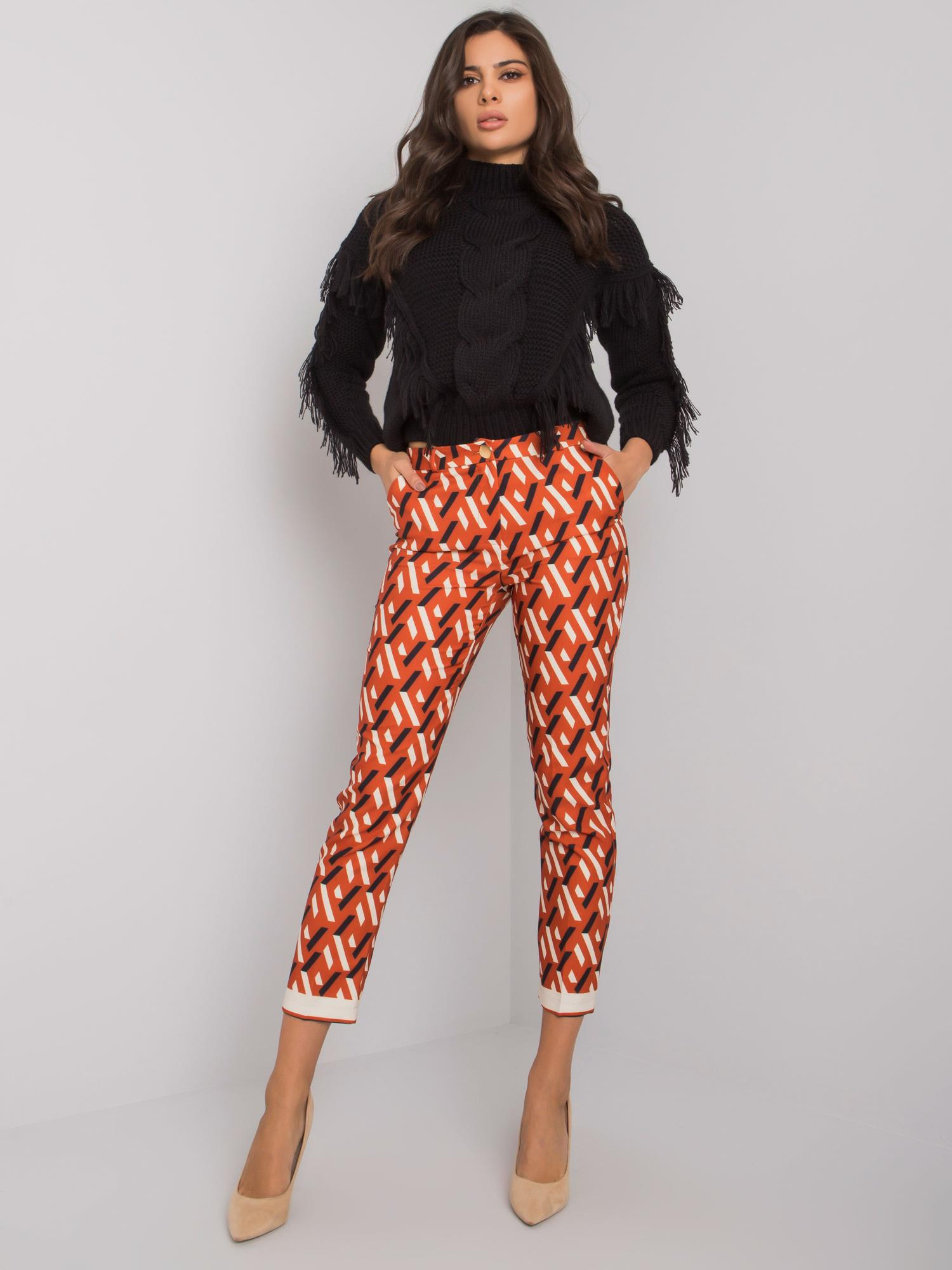 Tmavo oranžové nohavice so vzormi LC-SP-22K-5000.87P-dark orange Veľkosť: 42
