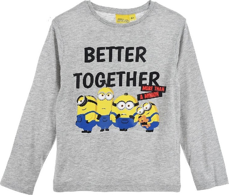 SIVÉ TRIČKO BETTER TOGETHER MINIONS Veľkosť: 116