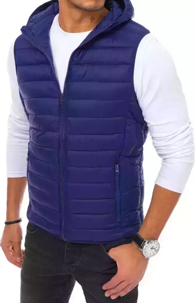 Modrá pánska prešívaná vesta TX3938 Veľkosť: M