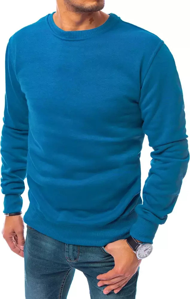 Modrá pánska mikina bez kapucne BX5058 Veľkosť: M