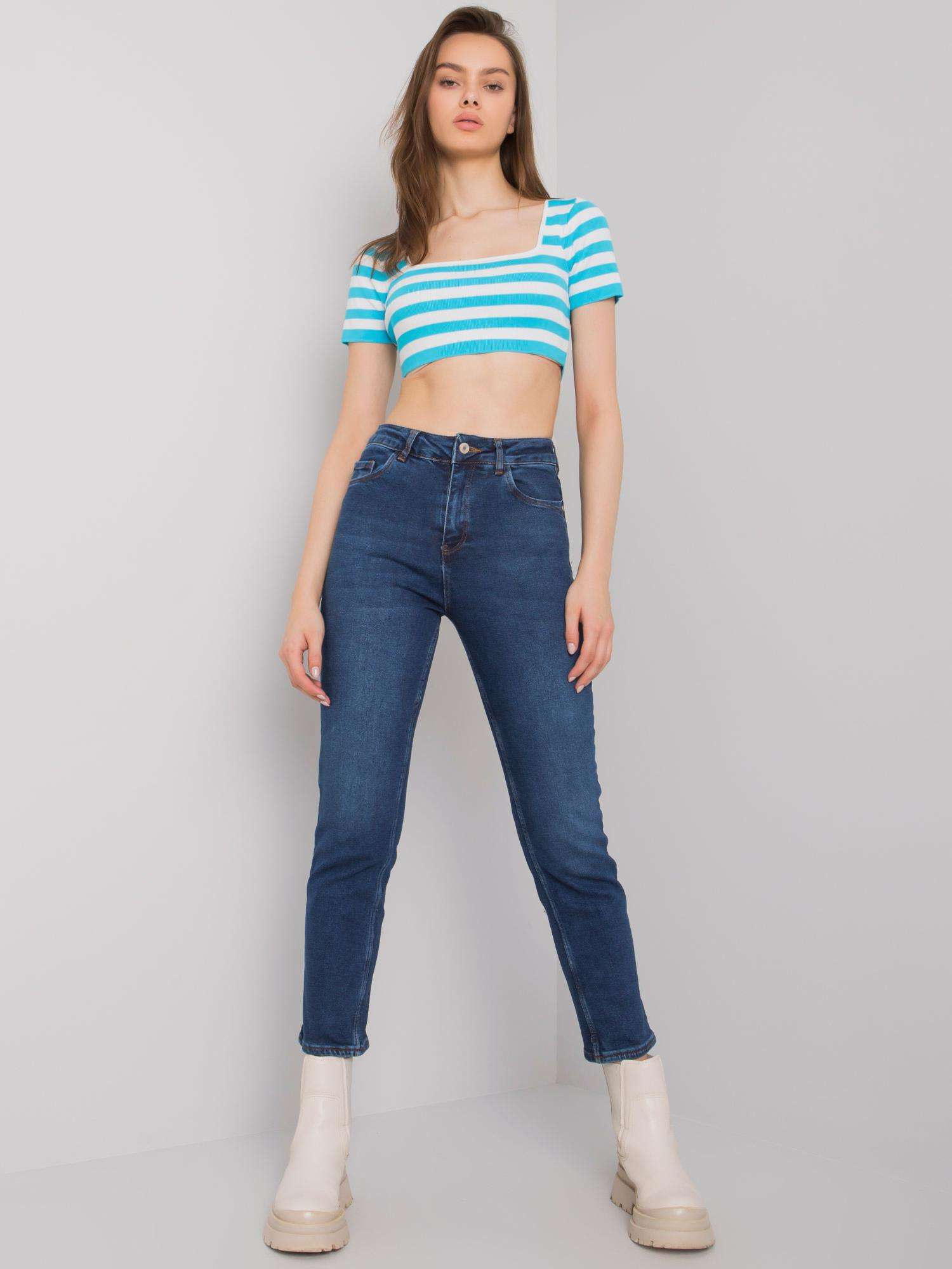 Tmavo modré dámske džínsy MR-SP-5326.41-blue Veľkosť: 36
