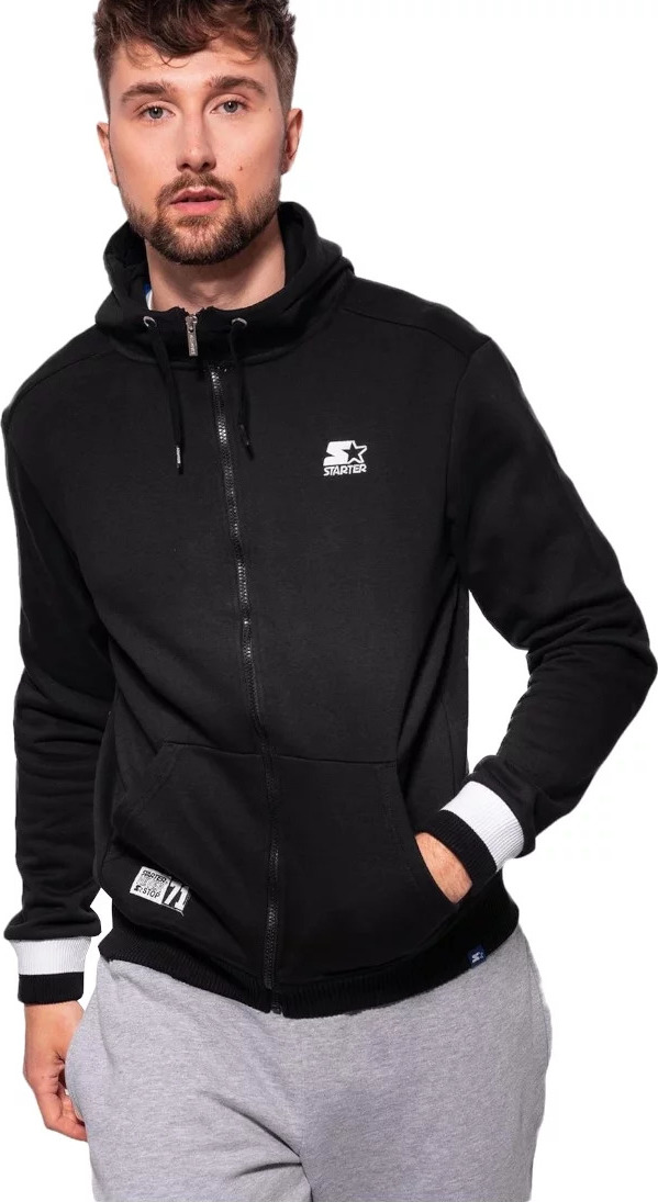 ČIERNA PÁNSKA MIKINA STARTER MAN BLOUSE ZIP HOODIE SMG-004-BD-200 Veľkosť: M