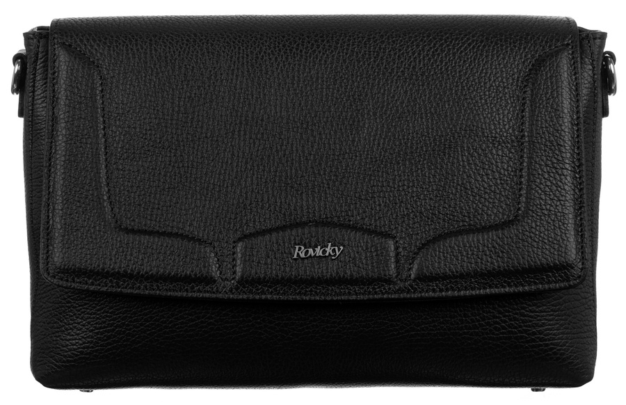 ROVICKY ČIERNA KOŽENÁ CROSSBODY KABELKA TWR-141 BLACK Veľkosť: ONE SIZE