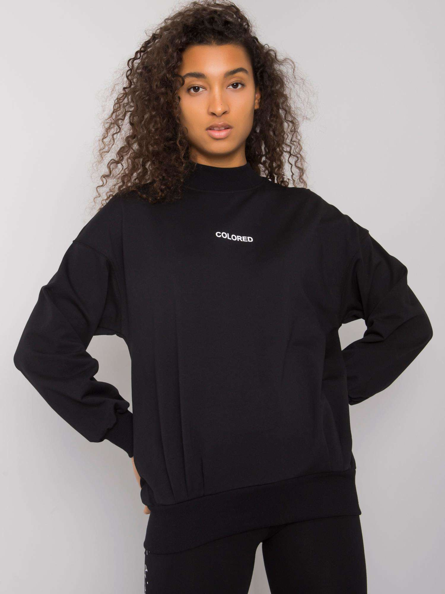 Čierna mikina so stojačikom Colored RV-BL-7323.00X-black Veľkosť: S/M