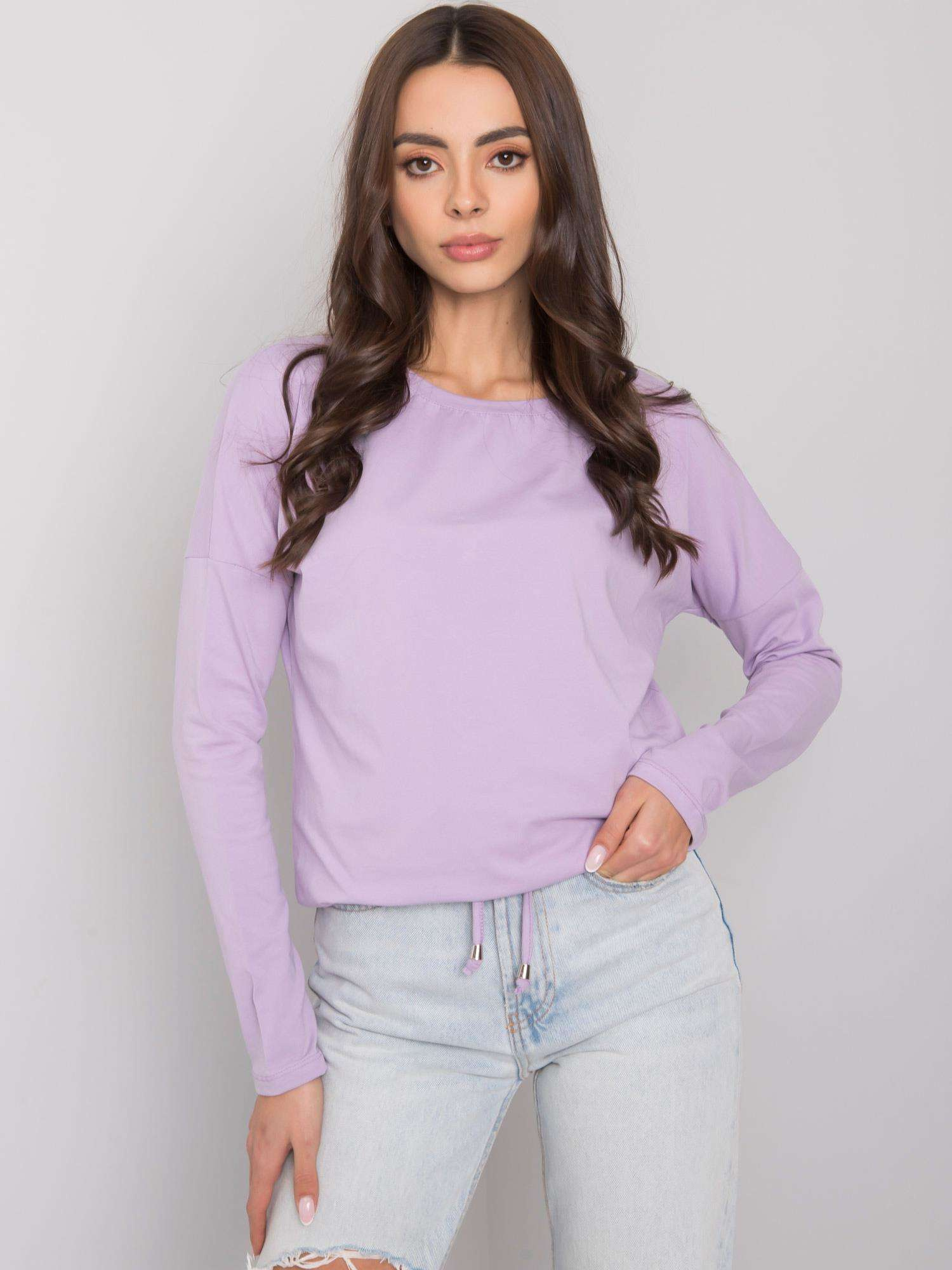 Svetlo fialové dámske tričko s dlhými rukávmi RV-BZ-5122.08P-purple Veľkosť: XL