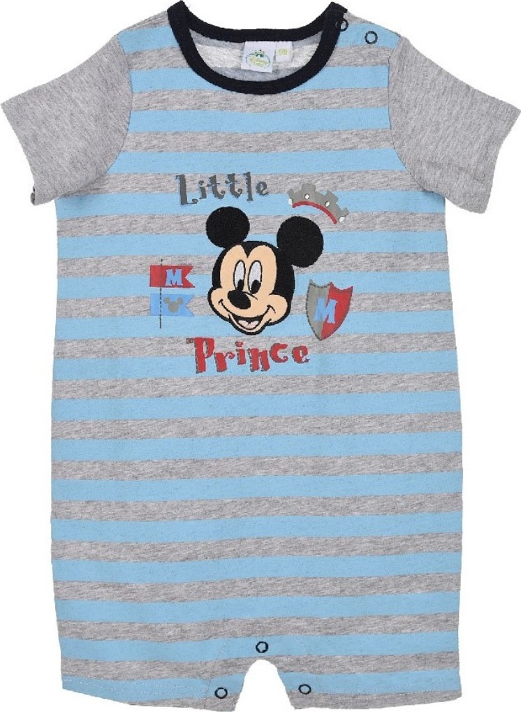Mickey Mouse šedý letný overal s pruhmi Veľkosť: 67