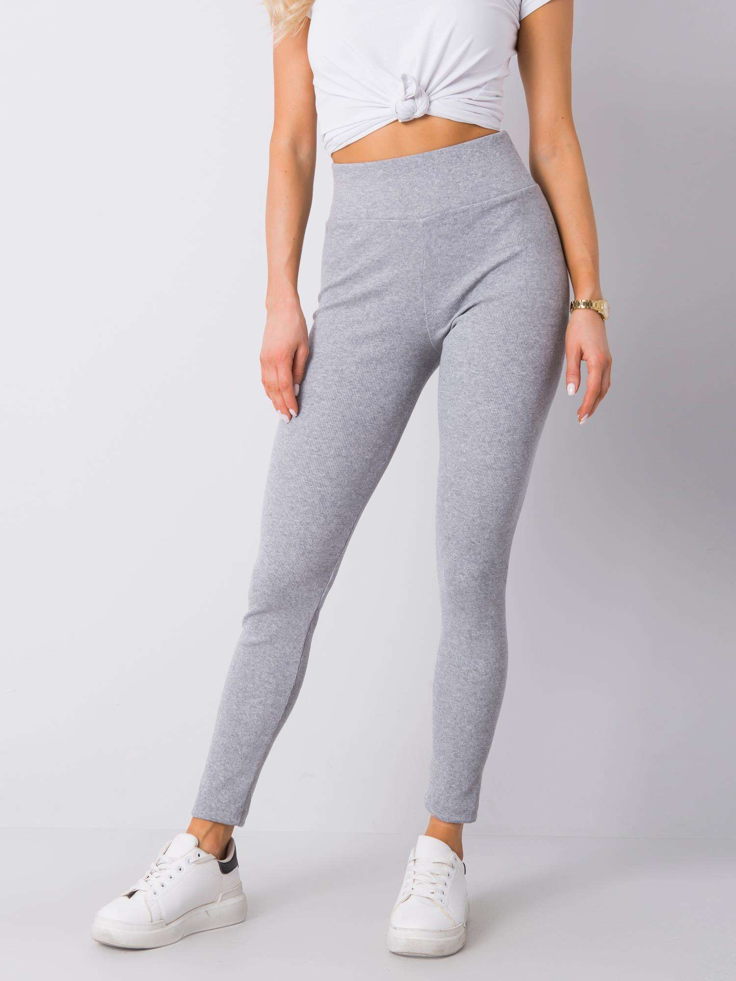 Svetlo šedé legíny so širokým pásom RV-LG-6379.11X-light grey Veľkosť: M