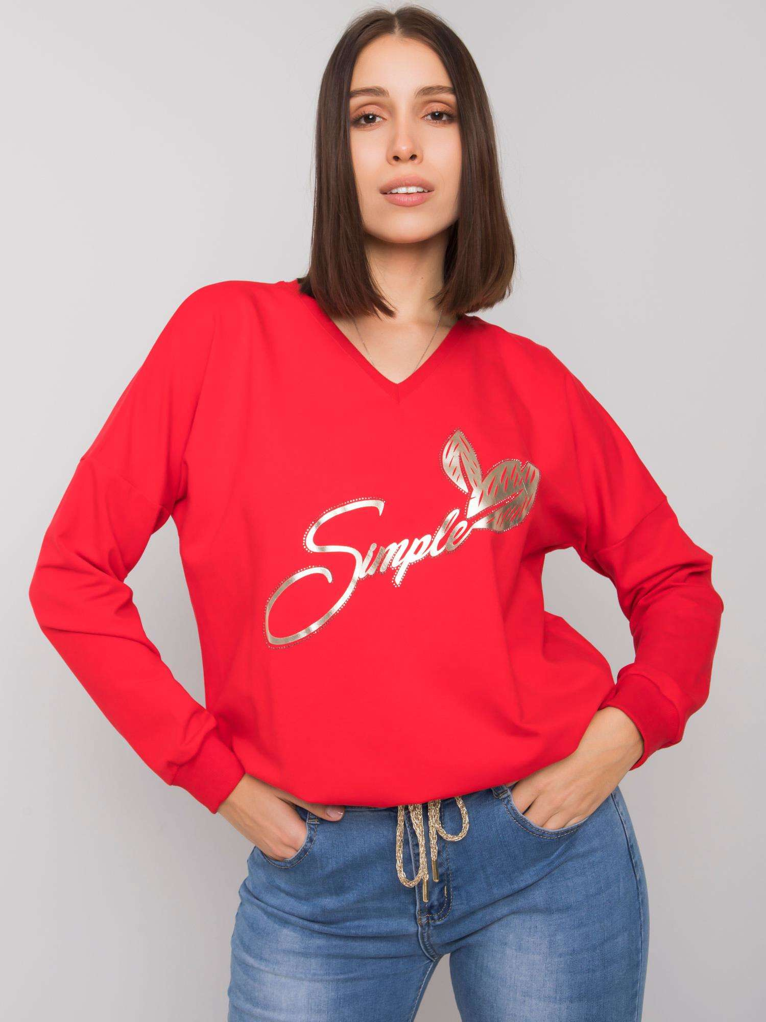 Červené dámske tričko s potlačou RV-BZ-7276.77-red Veľkosť: ONE SIZE