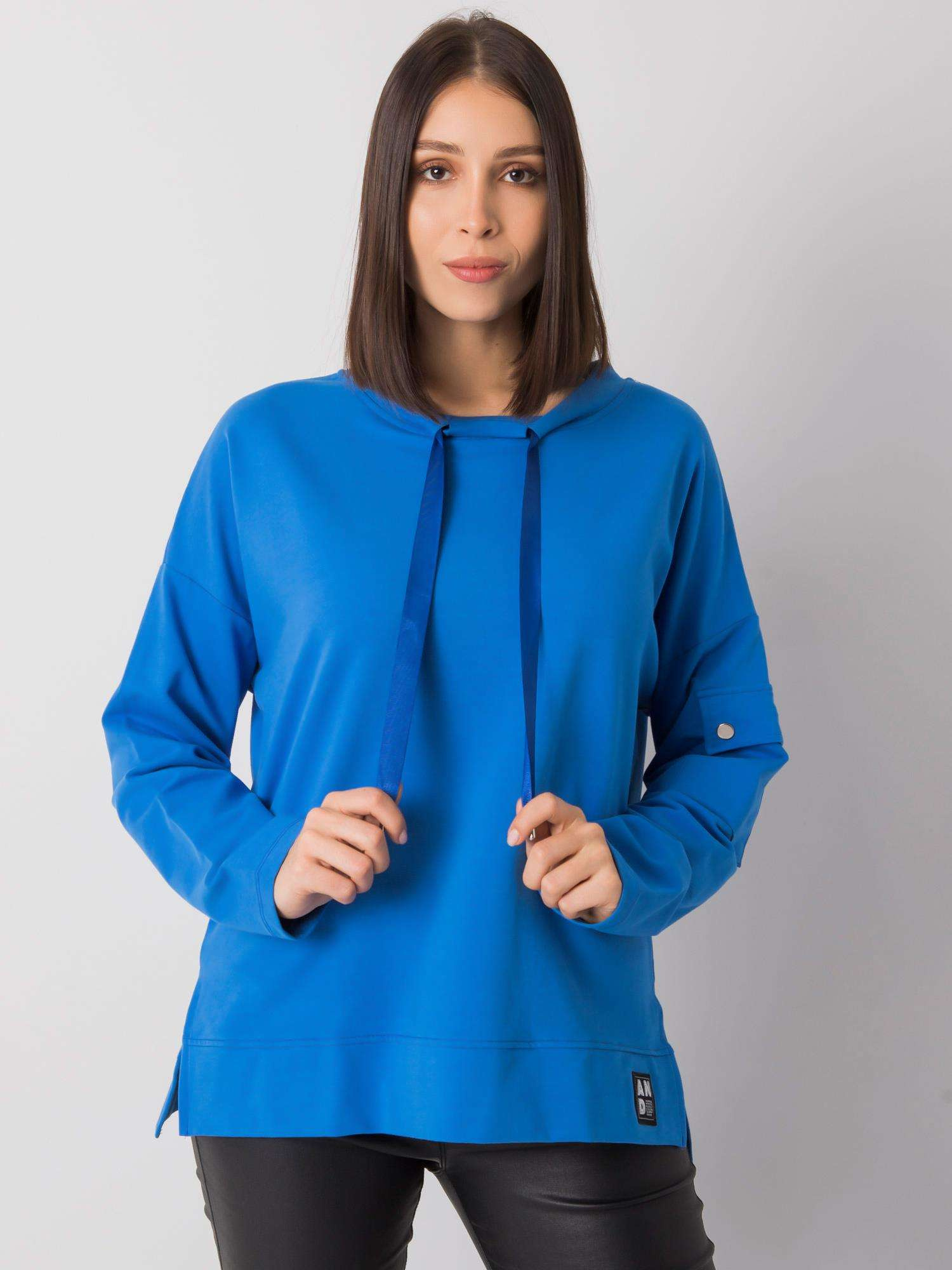 Modrá dámska mikina bez kapucne RV-BZ-7228.64-blue Veľkosť: ONE SIZE