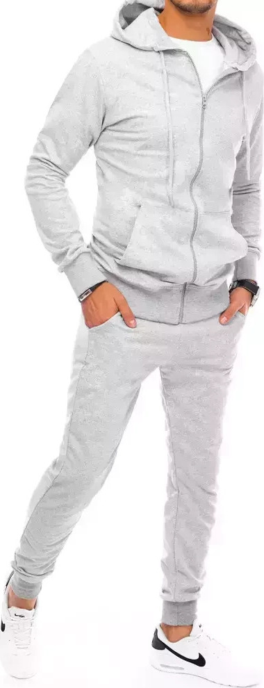 Svetlo sivá basic tepláková súprava na zips AX0537 Veľkosť: XL