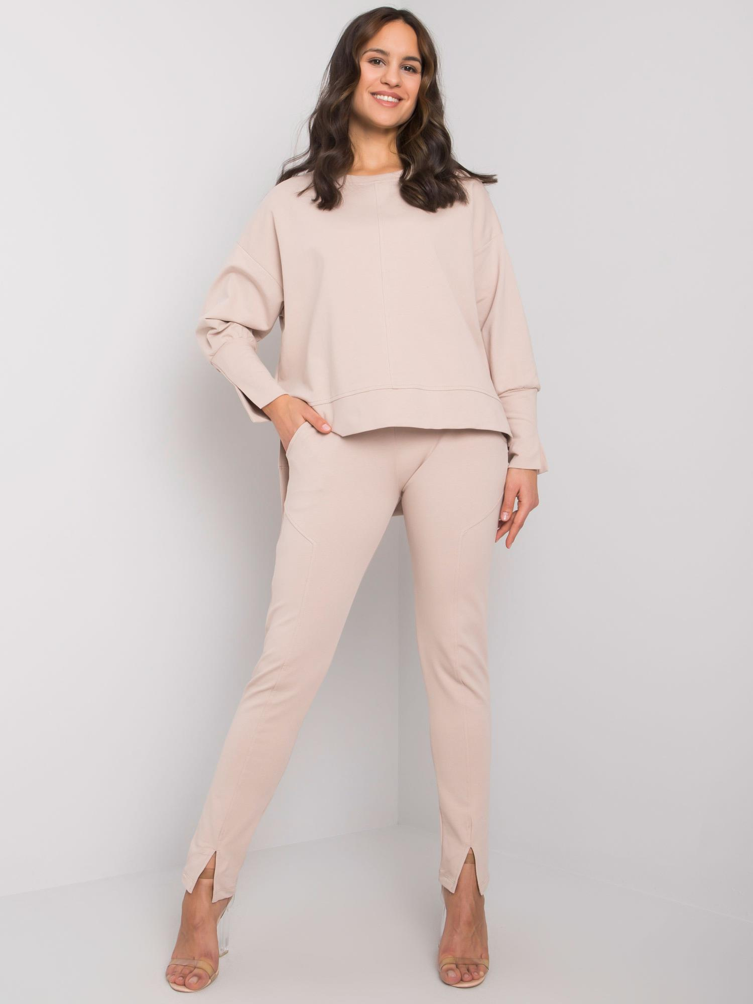 Béžová dámska tepláková súprava RV-KMPL-7333.02-beige Veľkosť: S/M
