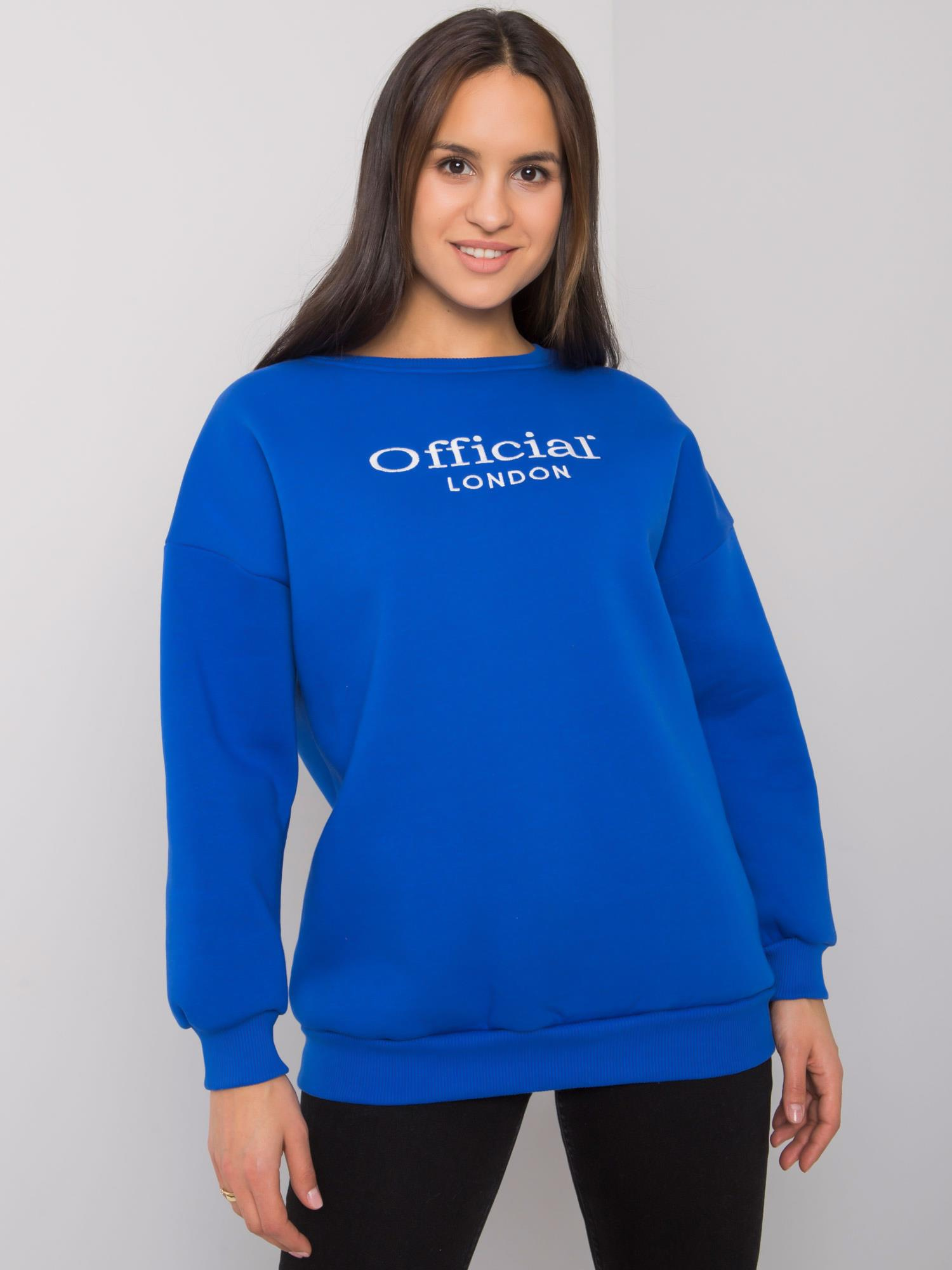 Kobaltová mikina Cherbourg s nápisom Official EM-BL-702.46-cobalt blue Veľkosť: L/XL