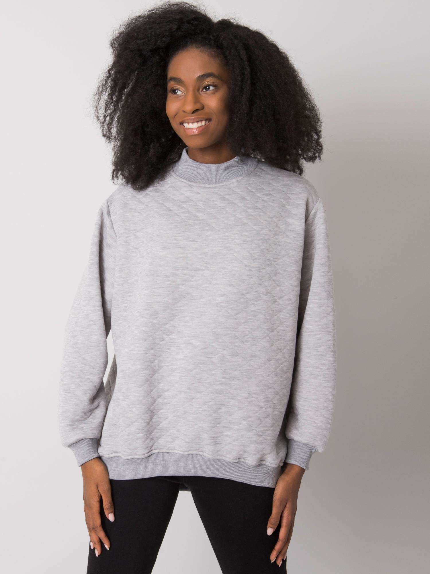 Svetlosivá dámska prešívaná mikina bez kapucne RV-BL-7447.29-light gray Veľkosť: S/M