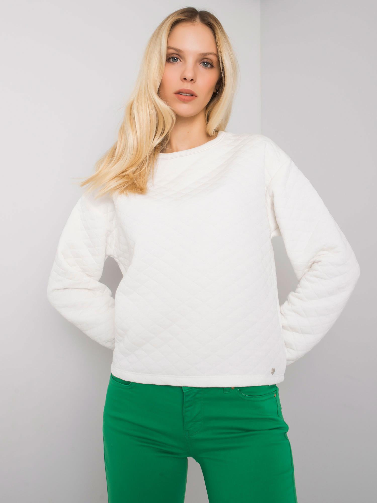 Smotanová dámska prešívaná mikina RV-BL-7446.99-ecru Veľkosť: S/M