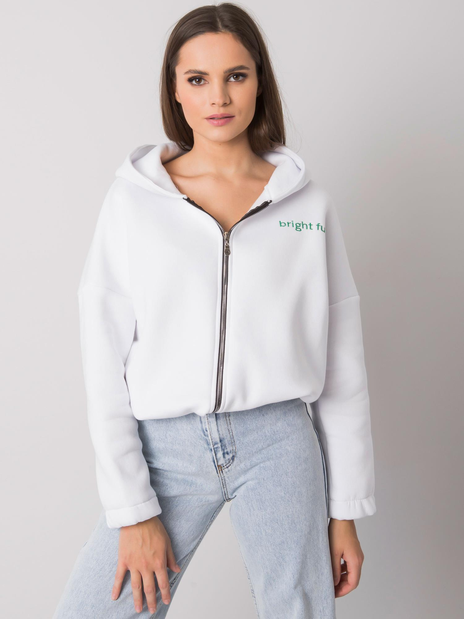 Biela mikina Michelle s nápisom "bright future" RV-BL-7366.31-white Veľkosť: S/M