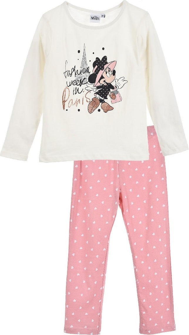 Krémovo-ružové dlhé pyžamo Minnie Mouse Veľkosť: 104